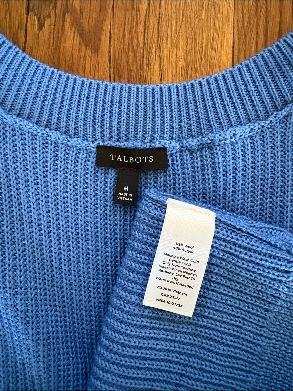 Talbots Blue V-Neck Knit Vest Sweater, Lightweight, Layering, Women's Size M - Picture 6 of 6